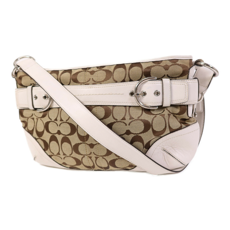 COACH 帆布Soho Hobo銀扣肩背袋-2