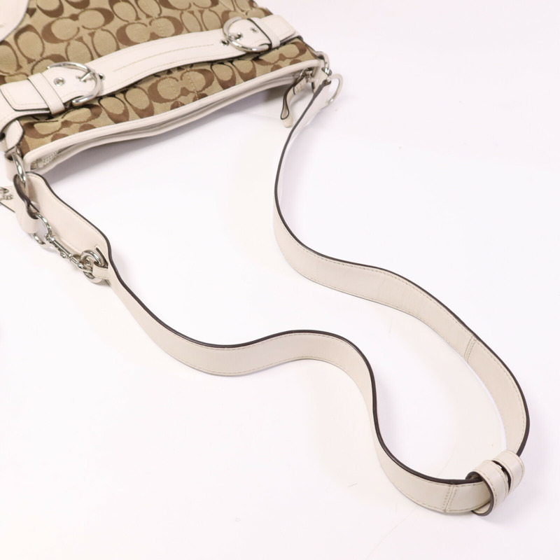 COACH 帆布Soho Hobo銀扣肩背袋-7