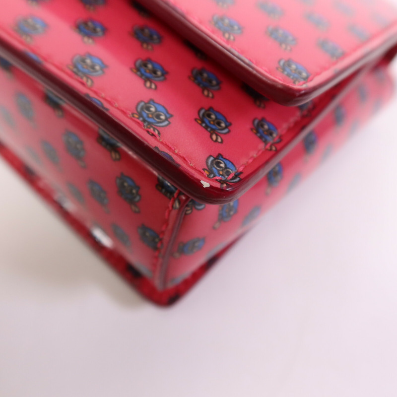 Salvatore Ferragamo 塗層帆布Mini Vara Zoo金扣肩背袋-8