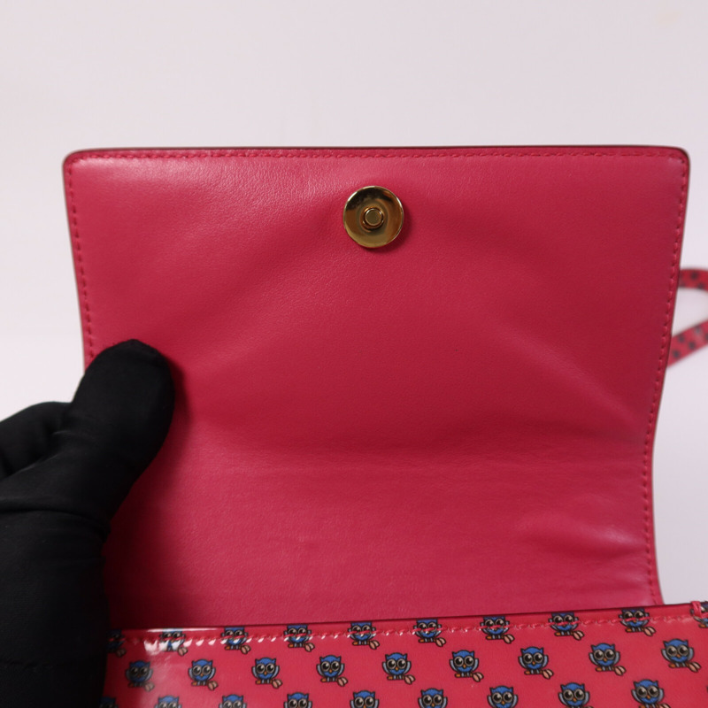 Salvatore Ferragamo 塗層帆布Mini Vara Zoo金扣肩背袋-12