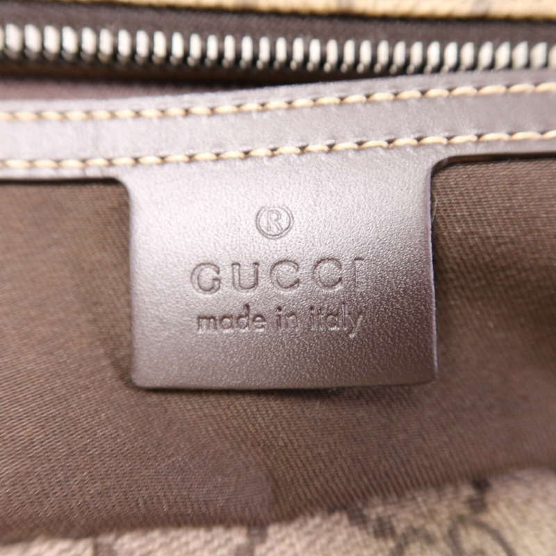 GUCCI 塗層帆布Shoulder Bag銀扣肩背袋-5