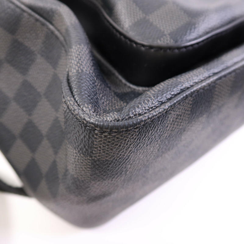 LOUIS VUITTON Damier Graphite Josh銀扣背包-10