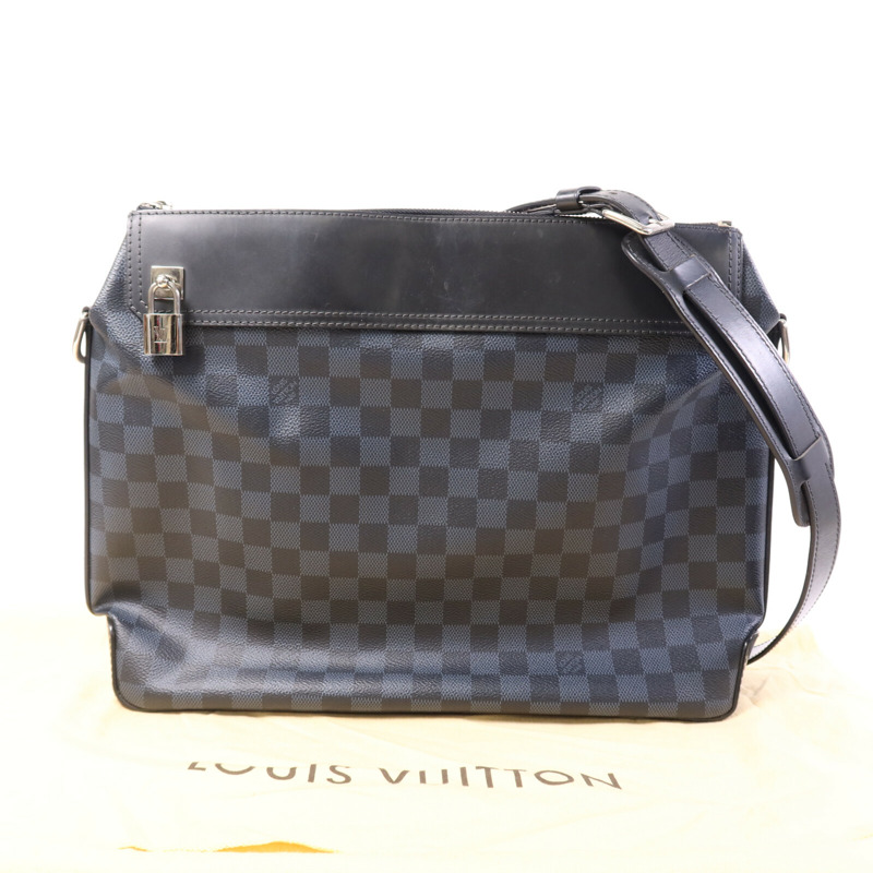 LOUIS VUITTON Damier Cobalt Greenwich Messenger銀扣肩背袋-9