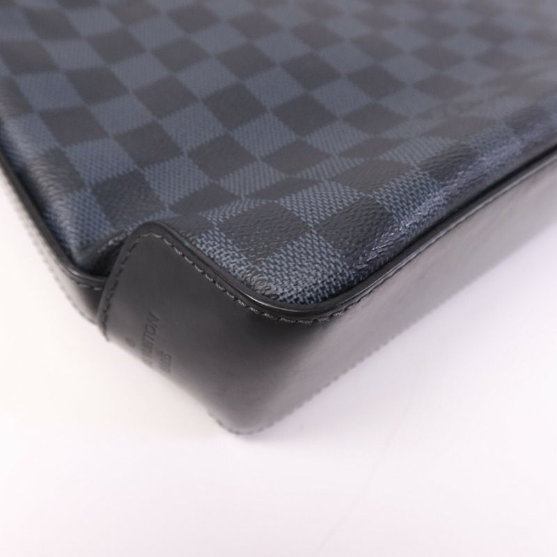 LOUIS VUITTON Damier Cobalt Greenwich Messenger銀扣肩背袋-13