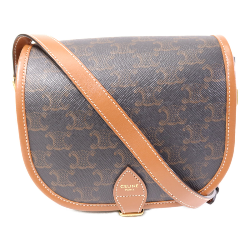 CELINE 塗層帆布Folco Bag金扣肩背袋-0