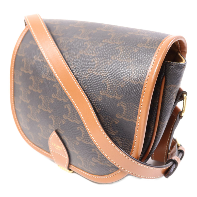 CELINE 塗層帆布Folco Bag金扣肩背袋-2