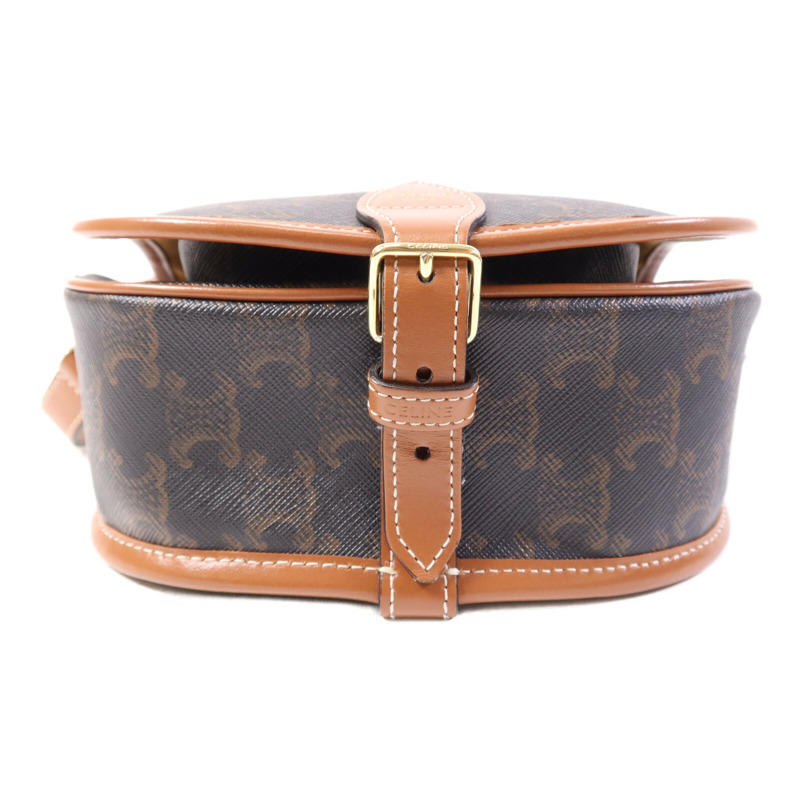CELINE 塗層帆布Folco Bag金扣肩背袋-3
