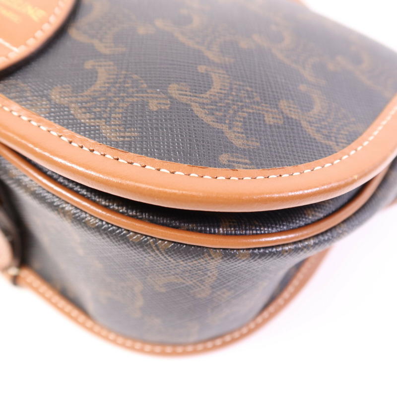 CELINE 塗層帆布Folco Bag金扣肩背袋-9