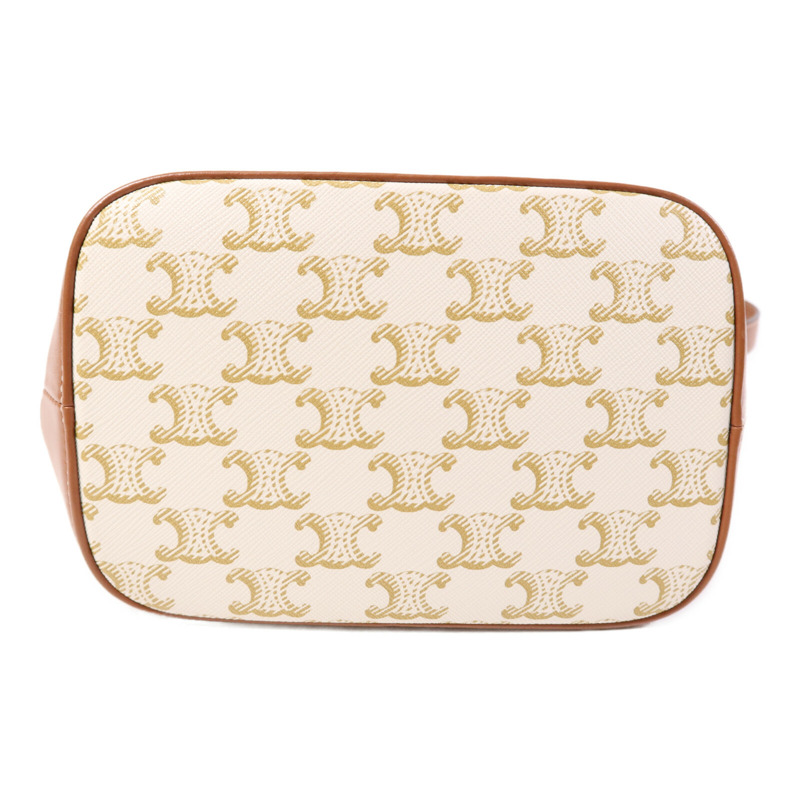 CELINE 塗層帆布Triomphe Small Bucket金扣肩背袋-3