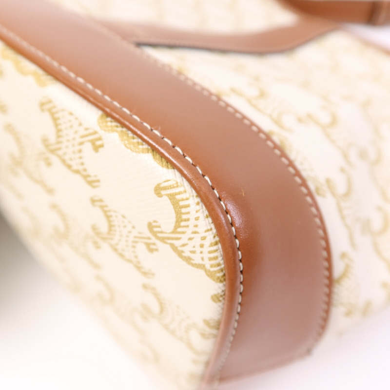 CELINE 塗層帆布Triomphe Small Bucket金扣肩背袋-9