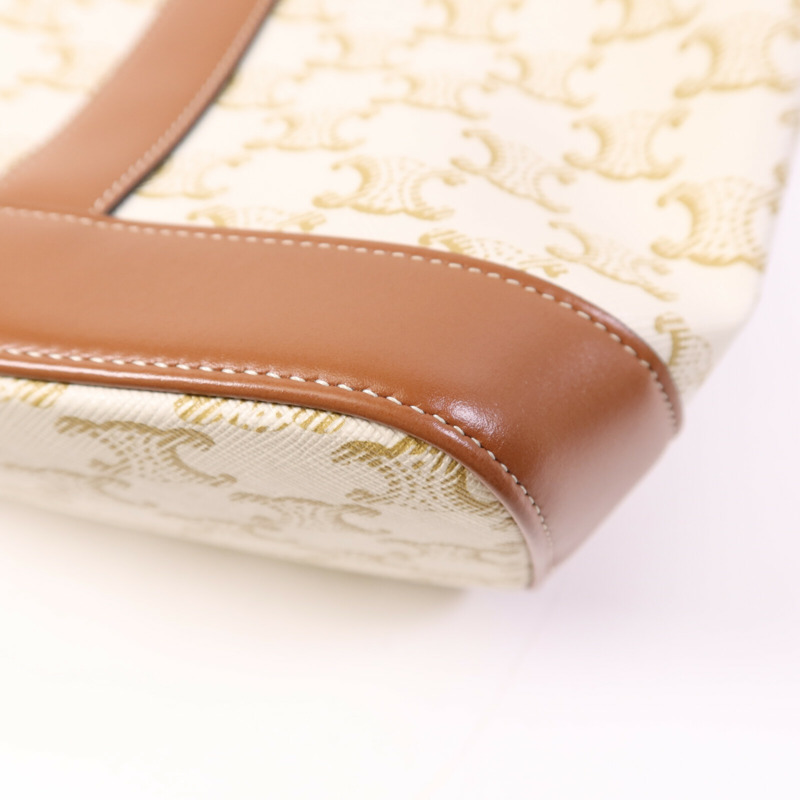 CELINE 塗層帆布Triomphe Small Bucket金扣肩背袋-11