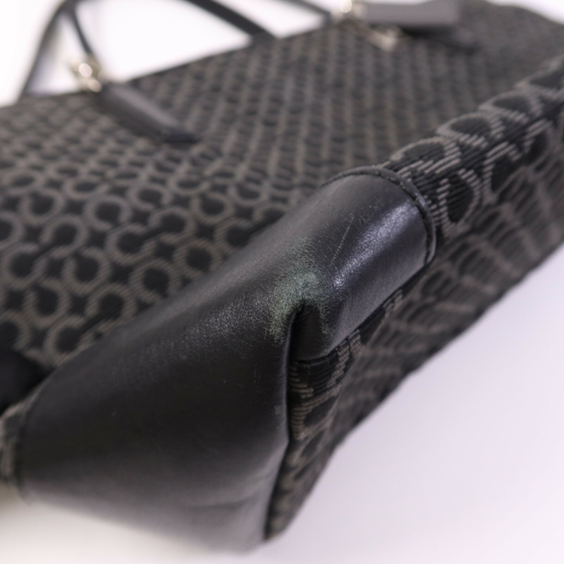 COACH 帆布Tote Bag銀扣肩背袋-9