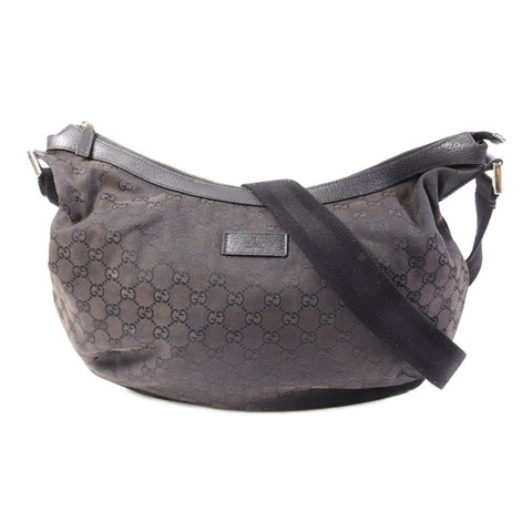 GUCCI 帆布Shoulder Bag銀扣肩背袋