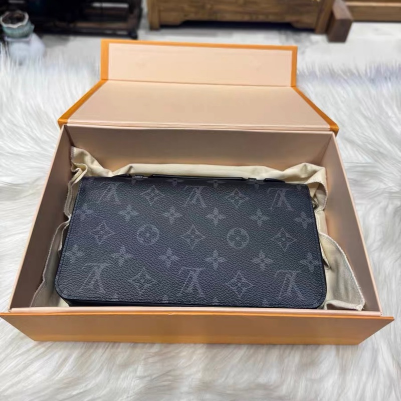 LV ZIPPY XL 黑色老花手拿包 錢包 尺寸約22x5 附件原盒原塵袋-2