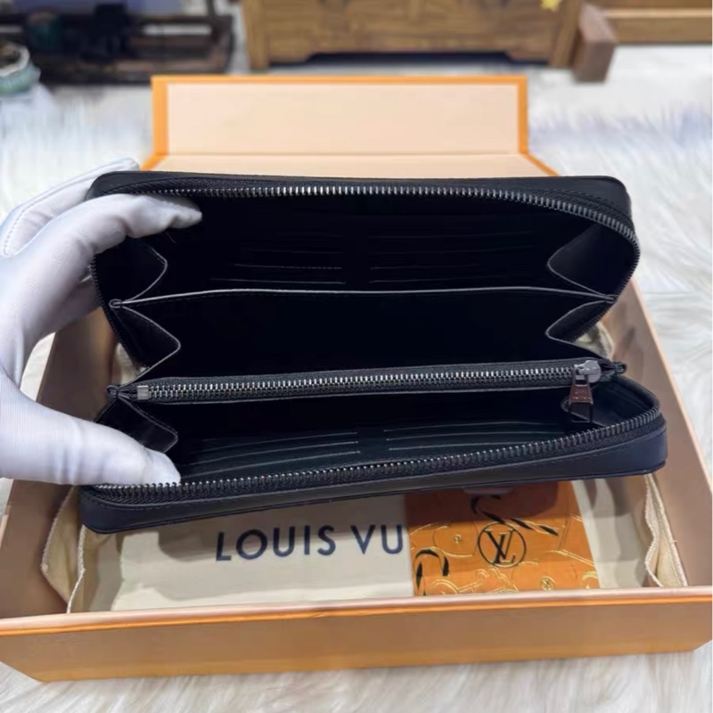 LV ZIPPY XL 黑色老花手拿包 錢包 尺寸約22x5 附件原盒原塵袋-4