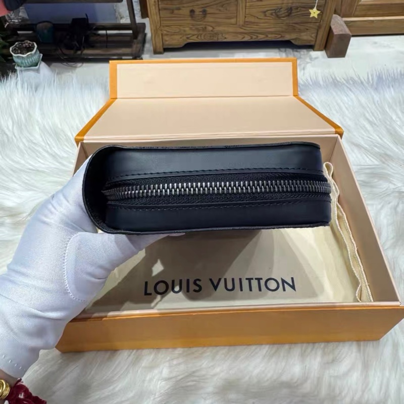 LV ZIPPY XL 黑色老花手拿包 錢包 尺寸約22x5 附件原盒原塵袋-6