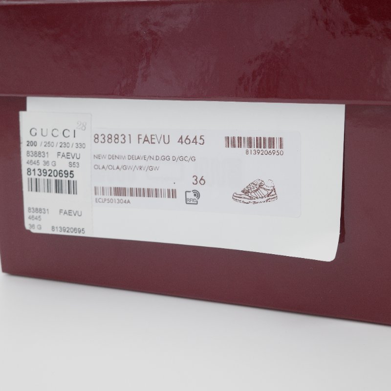 【CP 精選🌟小編推薦】Gucci古馳 Re-Web GG 淺藍色 丹寧 皮革 女士運動鞋 EU36-11