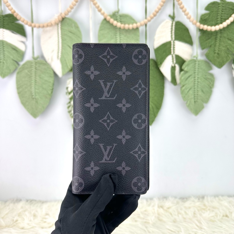 LV Brazza 黑色老花長銀包 晶片款 全套有盒-0