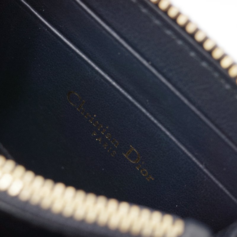 Dior 迪奧 30 蒙田 Nano 藍色 緹花帆布 拉鍊短夾-8