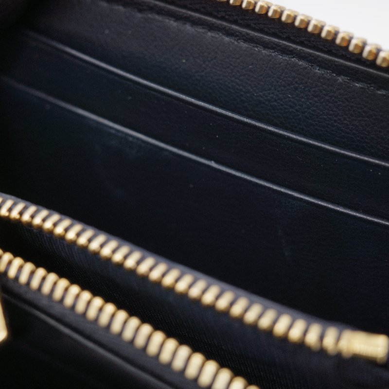 Dior 迪奧 30 蒙田 Nano 藍色 緹花帆布 拉鍊短夾-10