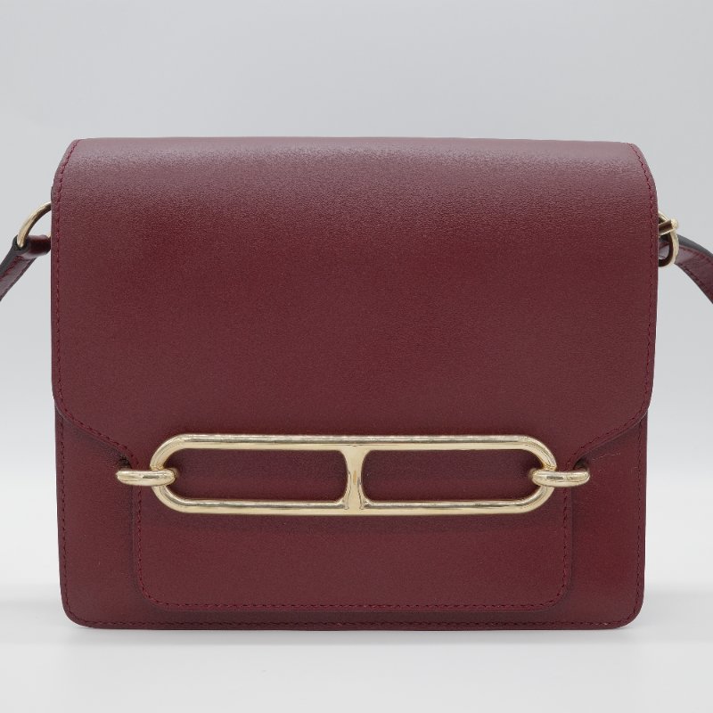Hermès 愛馬仕 豬鼻子 Roulis 波爾多酒紅 金色 淡金扣 肩背包-1