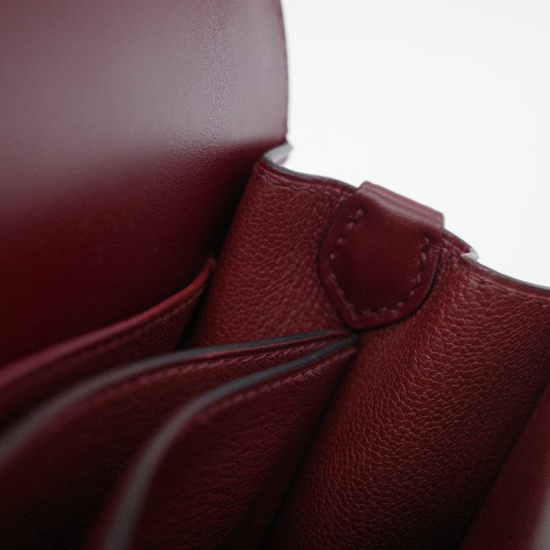 Hermès 愛馬仕 豬鼻子 Roulis 波爾多酒紅 金色 淡金扣 肩背包-13