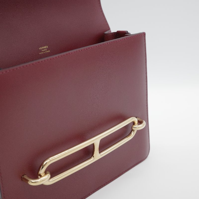 Hermès 愛馬仕 豬鼻子 Roulis 波爾多酒紅 金色 淡金扣 肩背包-15