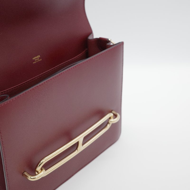 Hermès 愛馬仕 豬鼻子 Roulis 波爾多酒紅 金色 淡金扣 肩背包-16