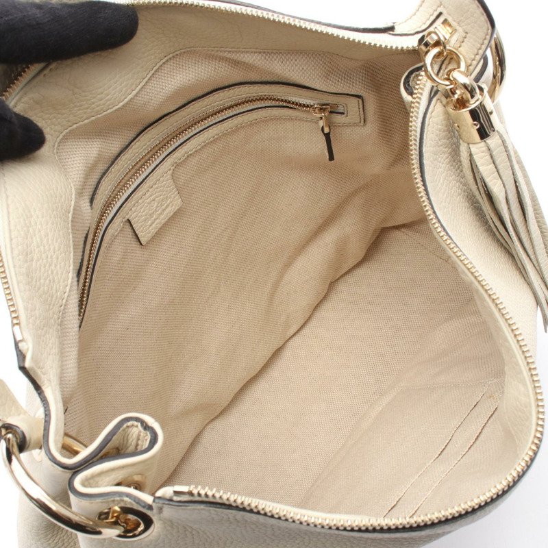 GUCCI Soho 手提包 408825 皮革 米色 二手 女士 GG-2