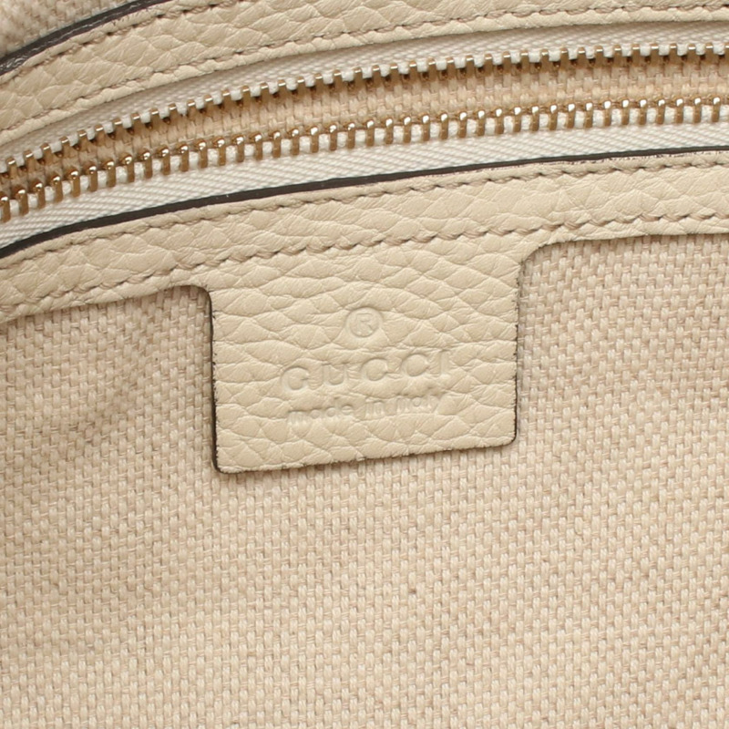 GUCCI Soho 手提包 408825 皮革 米色 二手 女士 GG-3