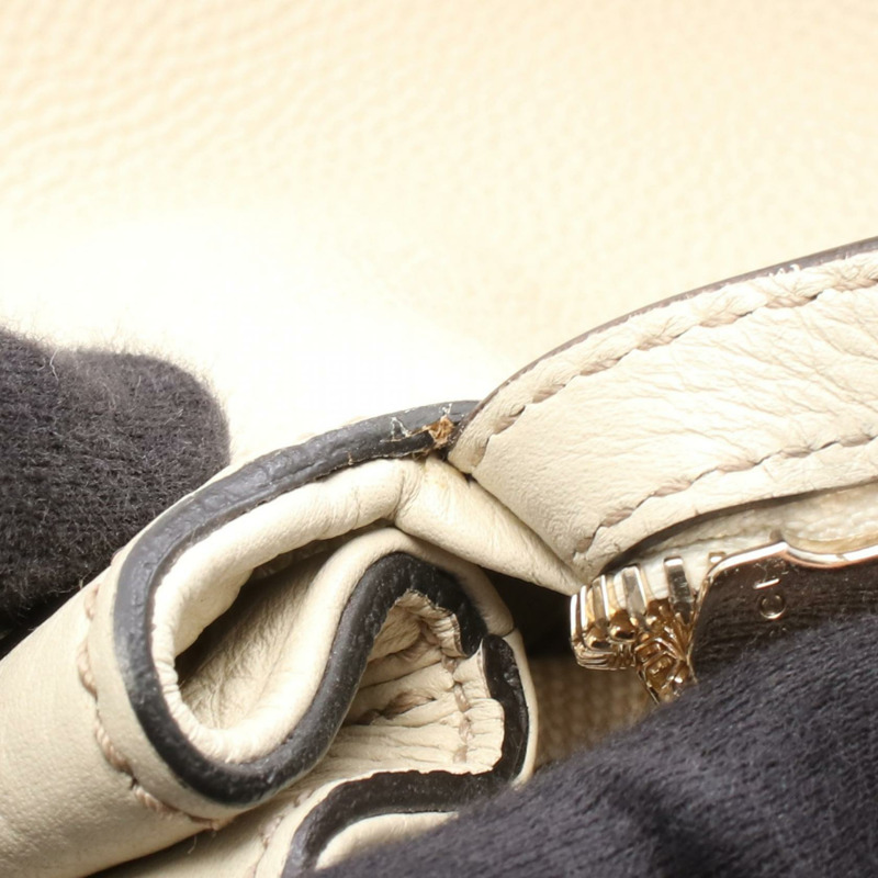 GUCCI Soho 手提包 408825 皮革 米色 二手 女士 GG-6