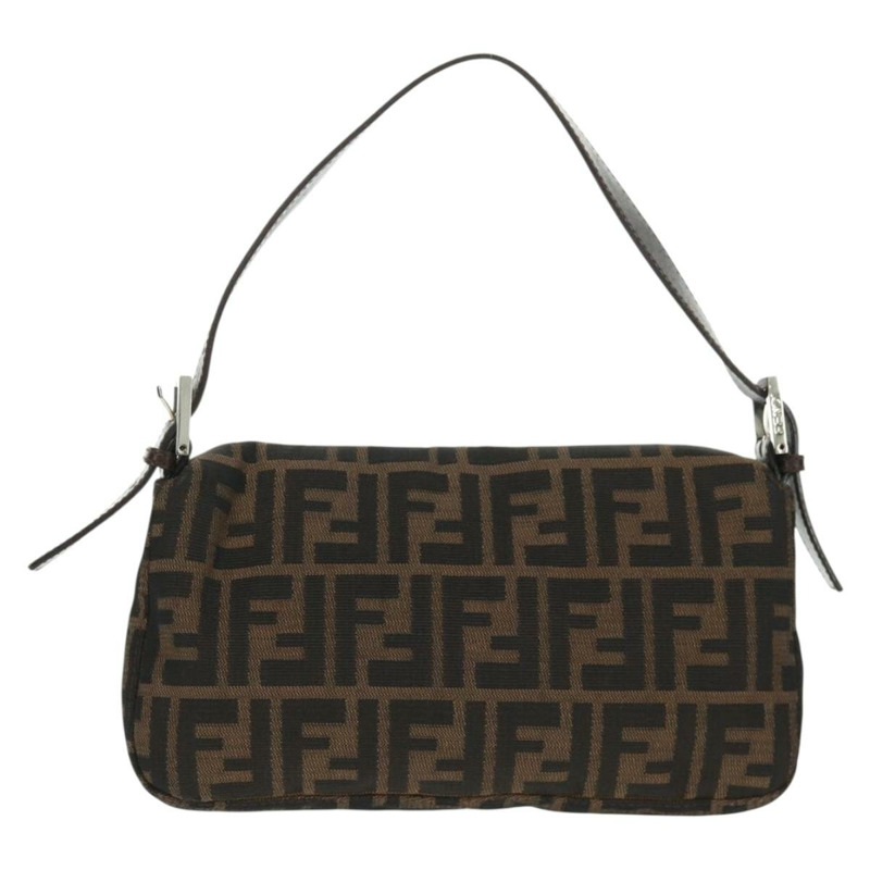 【日本直送】FENDI Zucca帆布Mamma Baguette單肩包 黑色棕色 正品 161669SAV-1