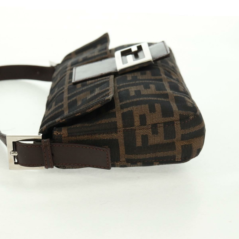 【日本直送】FENDI Zucca帆布Mamma Baguette單肩包 黑色棕色 正品 161669SAV-2