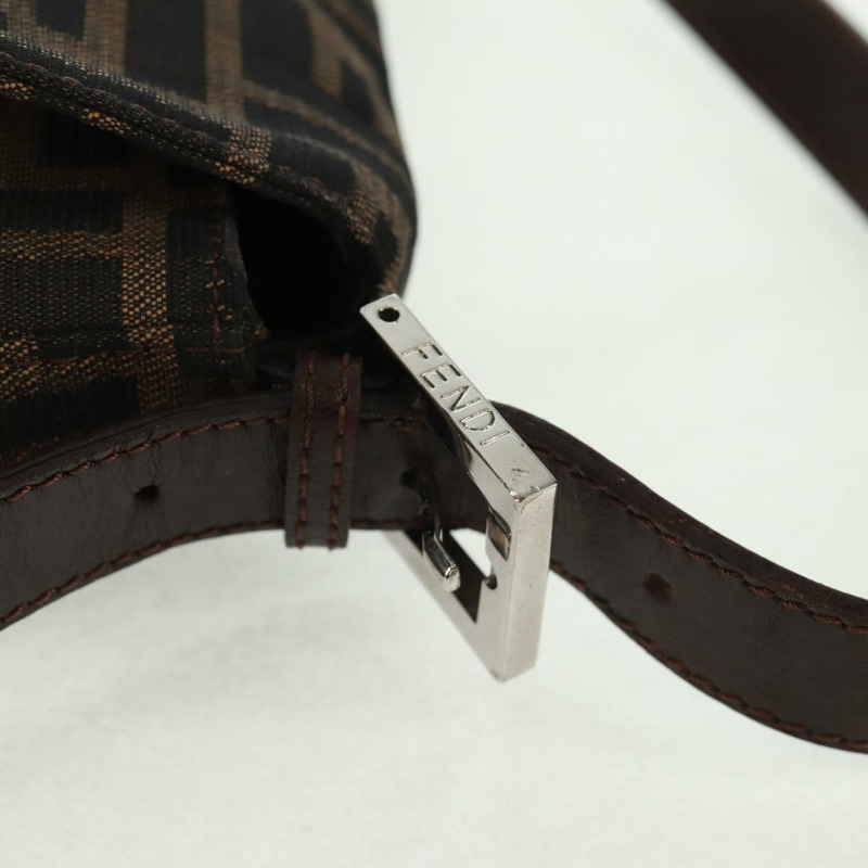 【日本直送】FENDI Zucca帆布Mamma Baguette單肩包 黑色棕色 正品 161669SAV-7