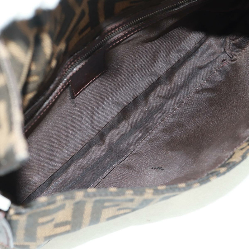 【日本直送】FENDI Zucca帆布Mamma Baguette單肩包 黑色棕色 正品 161669SAV-9