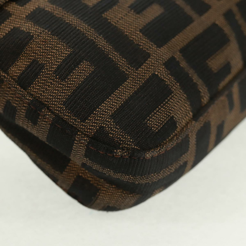 【日本直送】FENDI Zucca帆布Mamma Baguette單肩包 黑色棕色 正品 161669SAV-13