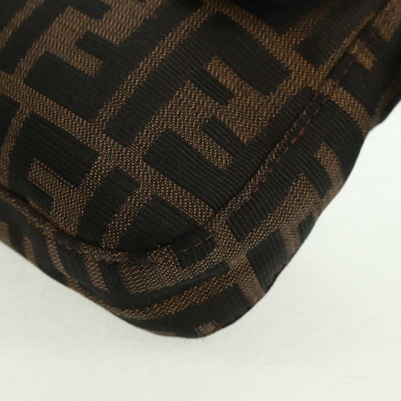 【日本直送】FENDI Zucca帆布Mamma Baguette單肩包 黑色棕色 正品 161669SAV-14