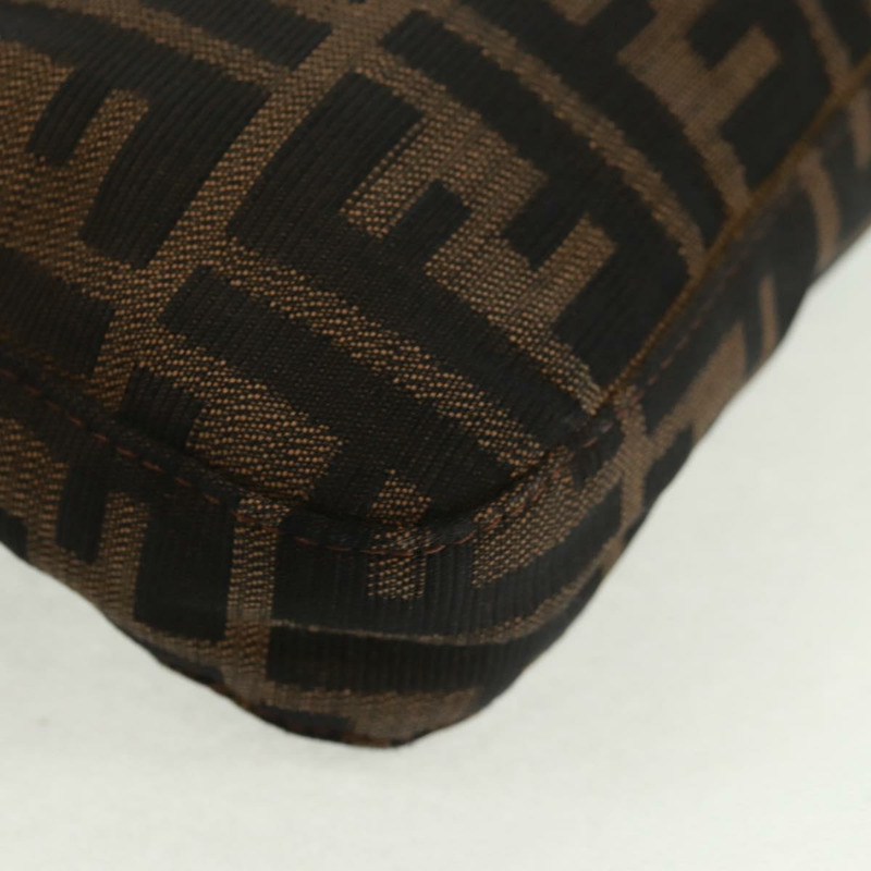 【日本直送】FENDI Zucca帆布Mamma Baguette單肩包 黑色棕色 正品 161669SAV-15