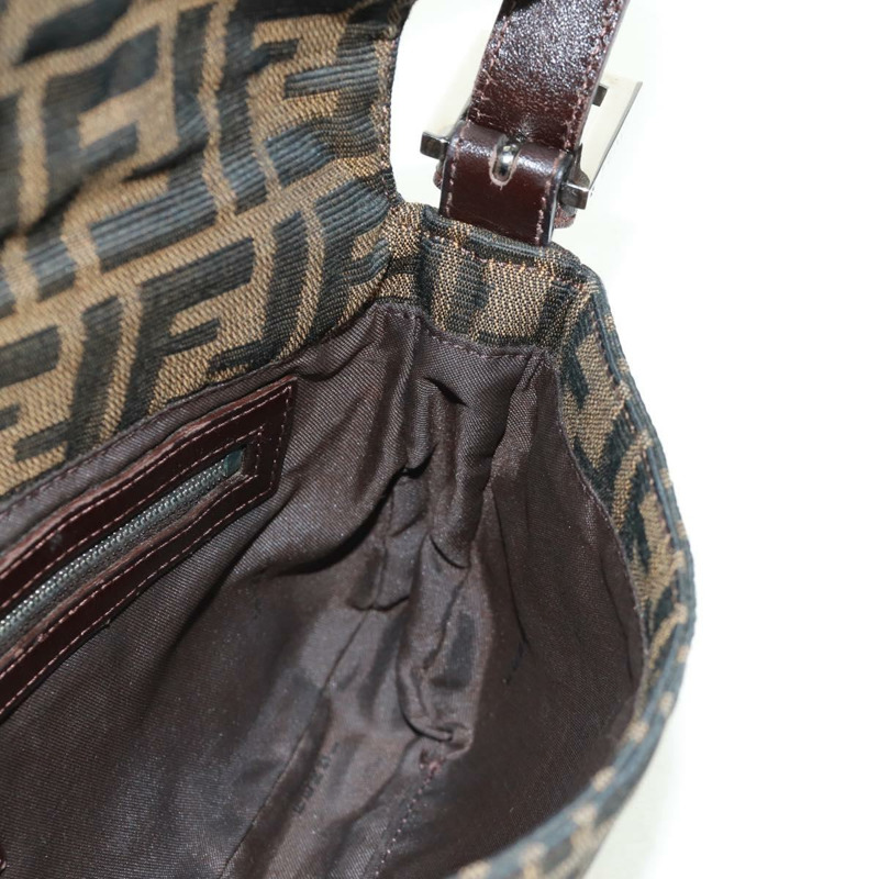 【日本直送】FENDI Zucca帆布Mamma Baguette單肩包 黑色棕色 正品 161669SAV-21
