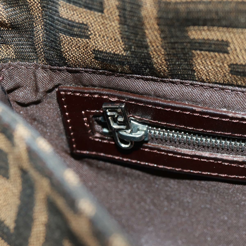 【日本直送】FENDI Zucca帆布Mamma Baguette單肩包 黑色棕色 正品 161669SAV-23