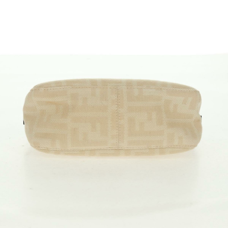 【日本直送】FENDI Zucca帆布Mamma Baguette單肩包 米色 銀色 正品 163656V-4