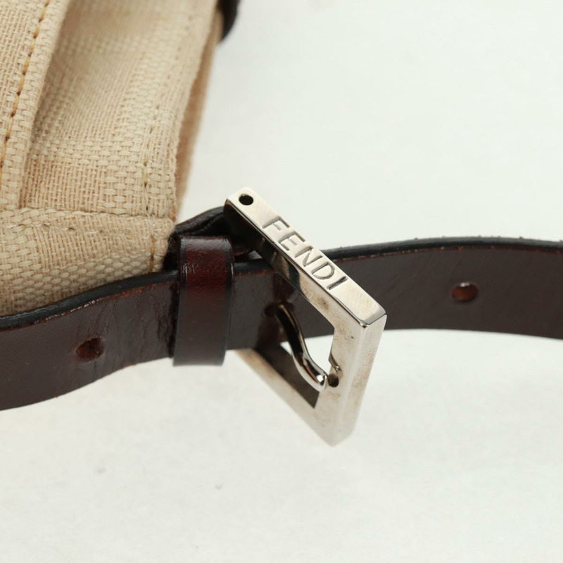 【日本直送】FENDI Zucca帆布Mamma Baguette單肩包 米色 銀色 正品 163656V-7