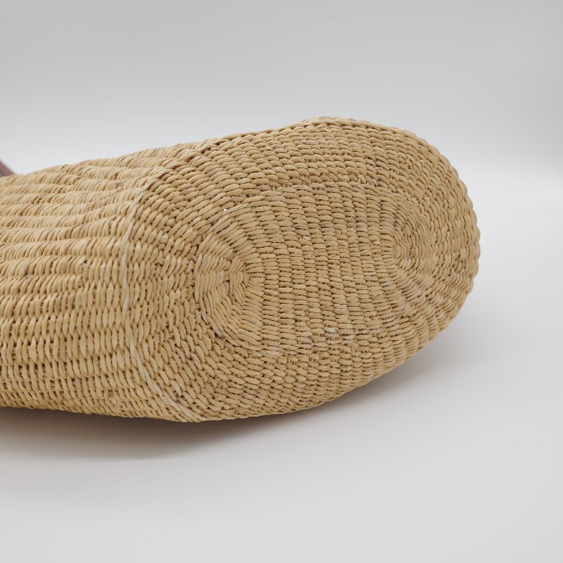 Loewe 羅威 Shell Basket 原色 棕色 編織拉菲草拼 Logo吊飾 托特包 草編包 單肩包-4