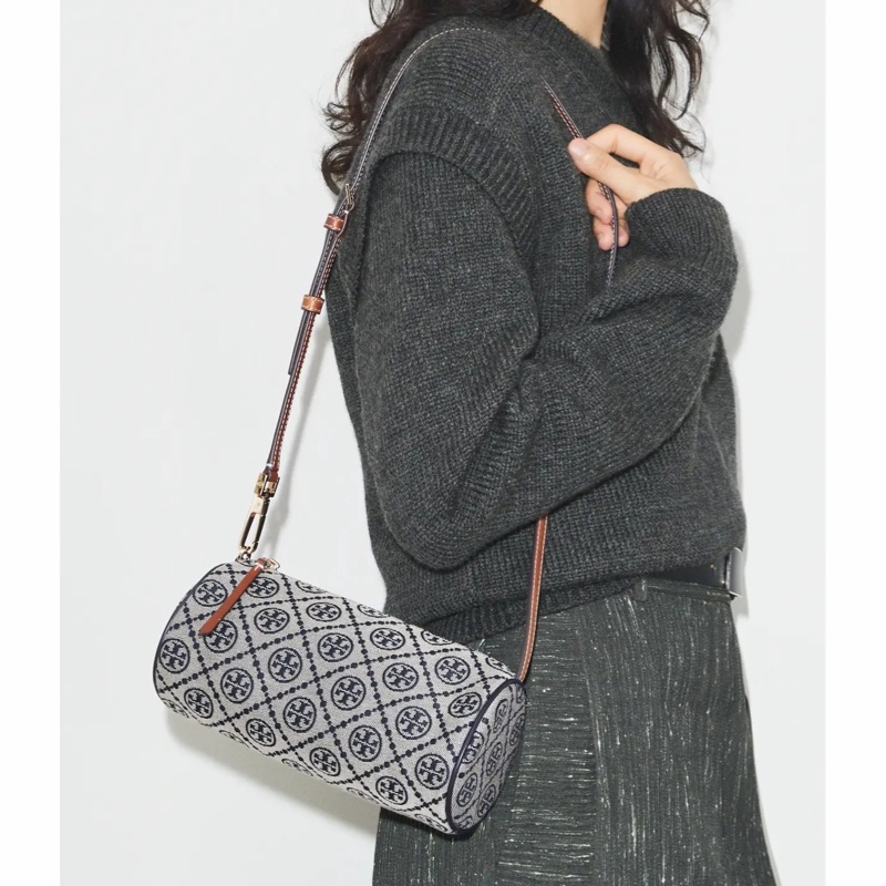 Tory Burch 女士 T Monogram 圓筒包均碼碼22cm*9.5cm*9.5cm-5