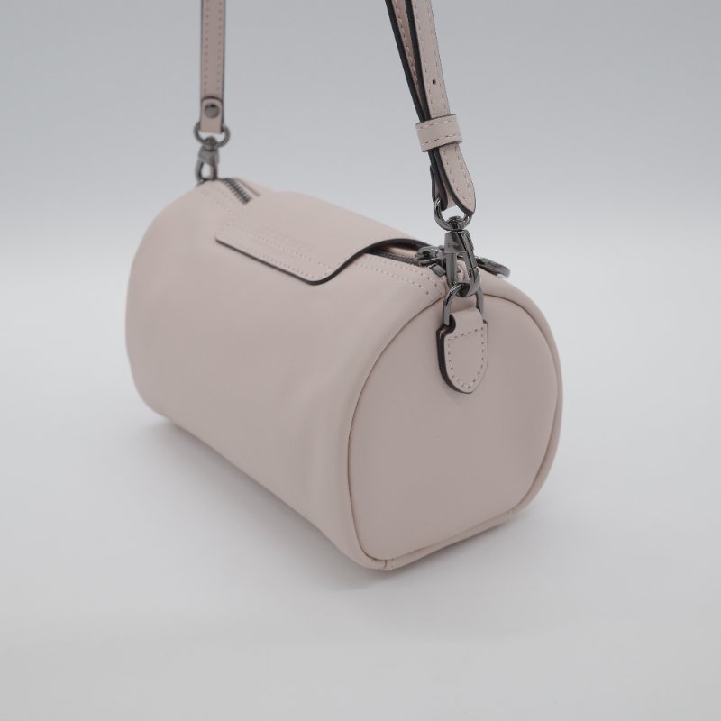 Longchamp 瓏驤 Le Pliage Xtra XS 裸色 粉色 牛皮 收納小包 圓筒斜背包-2