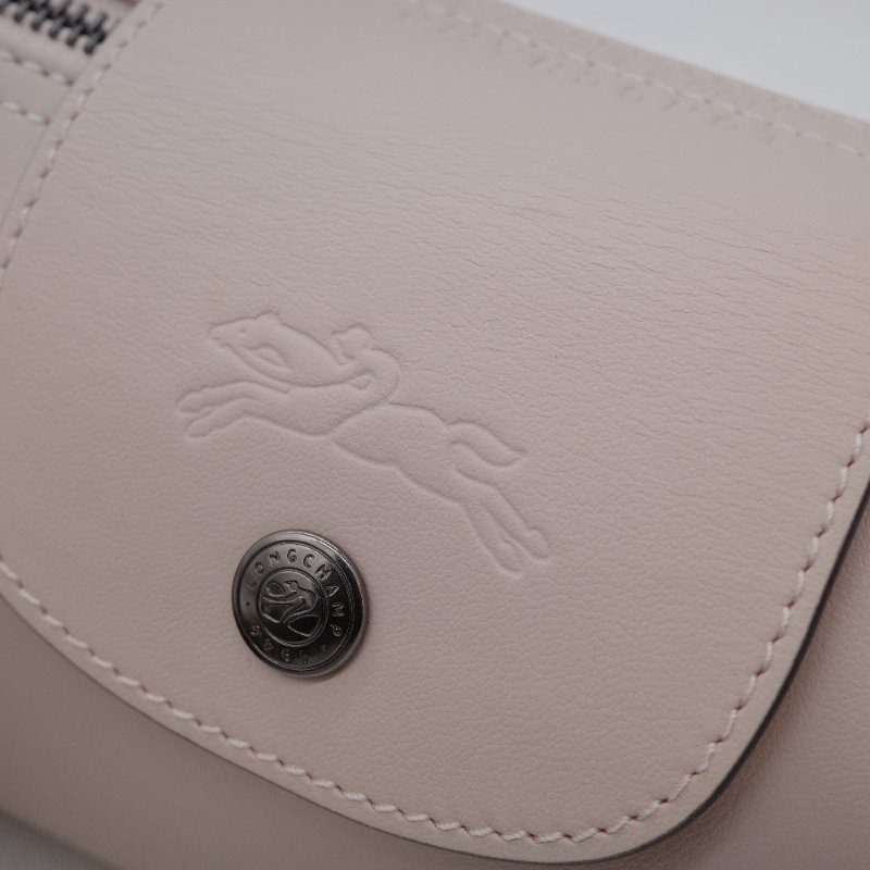 Longchamp 瓏驤 Le Pliage Xtra XS 裸色 粉色 牛皮 收納小包 圓筒斜背包-7