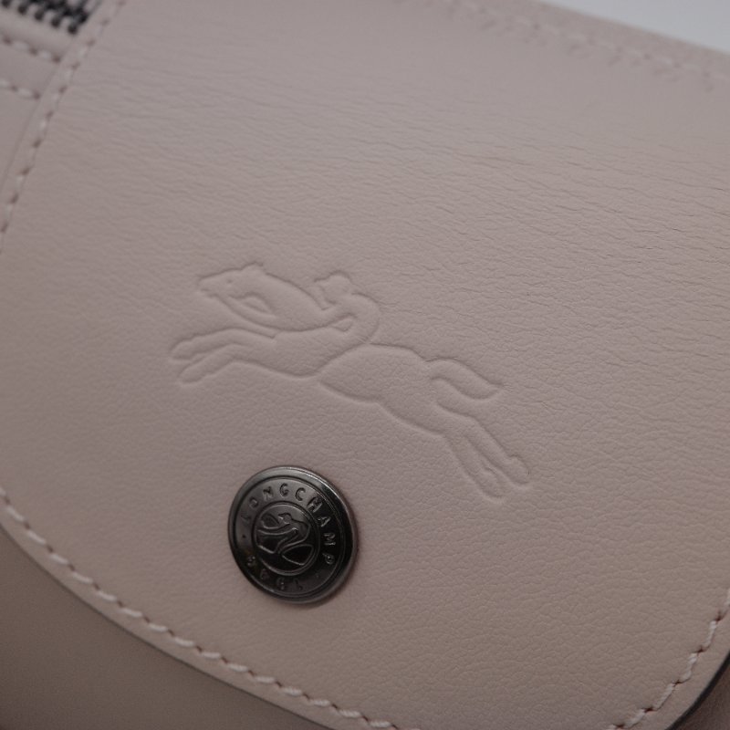 Longchamp 瓏驤 Le Pliage Xtra XS 裸色 粉色 牛皮 收納小包 圓筒斜背包-8