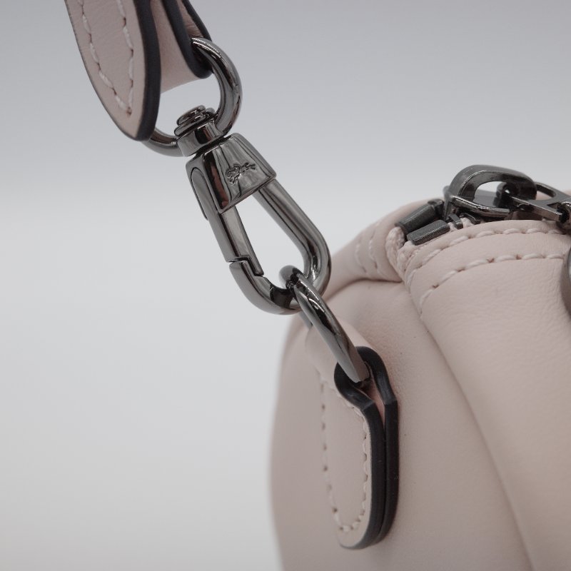 Longchamp 瓏驤 Le Pliage Xtra XS 裸色 粉色 牛皮 收納小包 圓筒斜背包-18