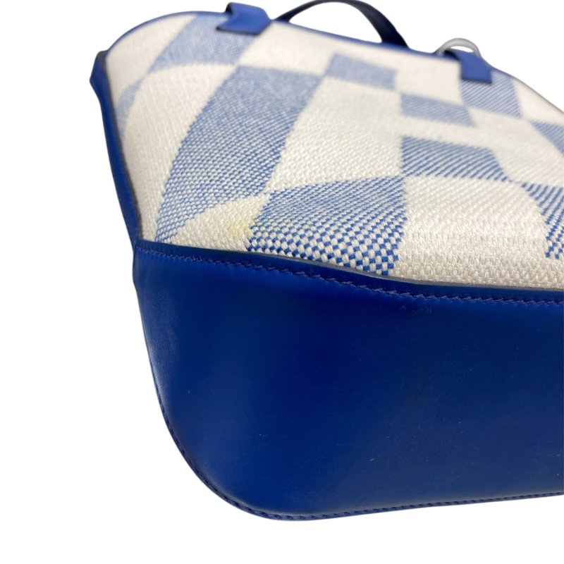 HERMES 愛馬仕 CABAS H BIAIS 27 帆布側背包 帆布 藍色系-6