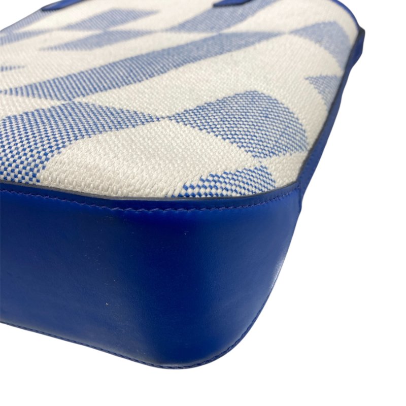 HERMES 愛馬仕 CABAS H BIAIS 27 帆布側背包 帆布 藍色系-7